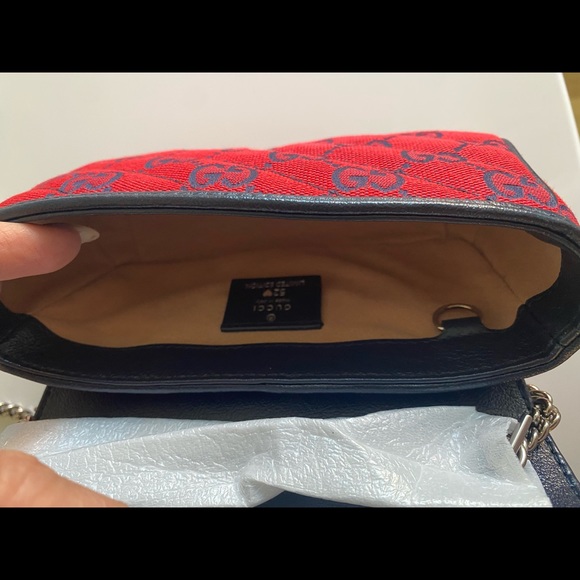 Gucci Marmont Limited Edition Rare Super Mini Red Canvas Cross Body Bag - Picture 7 of 7